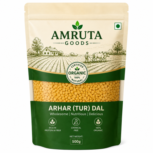 Organic Arhar (Tur) Dal 500 GMS – Amruta Goods 100% Natural & Healthy