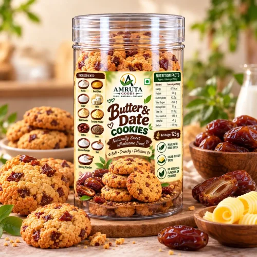 Amruta Goods Butter & Date Cookies with real dates and rich buttery taste