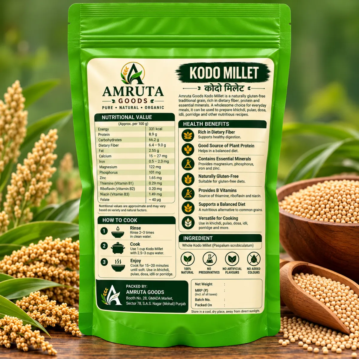 Buy Kodo Millet Online | Natural & Nutritious | Amruta Goods - Image 2